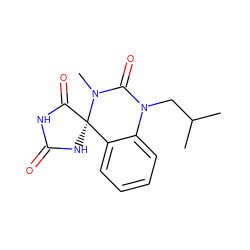 CC(C)CN1C(=O)N(C)[C@@]2(NC(=O)NC2=O)c2ccccc21 ZINC000013455846