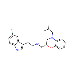 CC(C)CN1C[C@@H](CNCCc2c[nH]c3ccc(F)cc23)Oc2ccccc21 ZINC000028571168