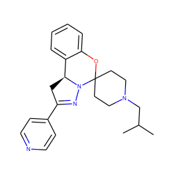 CC(C)CN1CCC2(CC1)Oc1ccccc1[C@@H]1CC(c3ccncc3)=NN12 ZINC000038147843