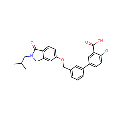 CC(C)CN1Cc2cc(OCc3cccc(-c4ccc(Cl)c(C(=O)O)c4)c3)ccc2C1=O ZINC000066099481