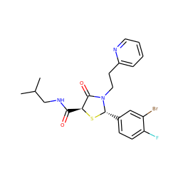 CC(C)CNC(=O)[C@@H]1S[C@@H](c2ccc(F)c(Br)c2)N(CCc2ccccn2)C1=O ZINC000028819477