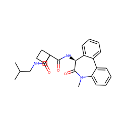 CC(C)CNC(=O)C1(C(=O)N[C@@H]2C(=O)N(C)c3ccccc3-c3ccccc32)CCC1 ZINC000028822913