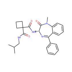 CC(C)CNC(=O)C1(C(=O)N[C@H]2N=C(c3ccccc3)c3ccccc3N(C)C2=O)CCC1 ZINC000028822911