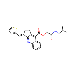 CC(C)CNC(=O)COC(=O)c1c2c(nc3ccccc13)/C(=C/c1cccs1)CC2 ZINC000005013636