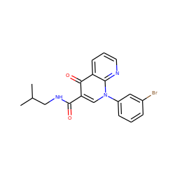 CC(C)CNC(=O)c1cn(-c2cccc(Br)c2)c2ncccc2c1=O ZINC000040866243