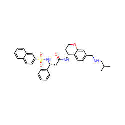 CC(C)CNCc1ccc2c(c1)OCC[C@H]2NC(=O)C[C@@H](NS(=O)(=O)c1ccc2ccccc2c1)c1ccccc1 ZINC000028643040