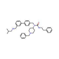 CC(C)CNCc1cccc(-c2ccc(CN(C(=O)NCCc3ccccc3)C3CCN(Cc4ccccc4)CC3)cc2)c1 ZINC000049723313