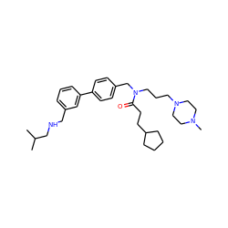 CC(C)CNCc1cccc(-c2ccc(CN(CCCN3CCN(C)CC3)C(=O)CCC3CCCC3)cc2)c1 ZINC000045203019