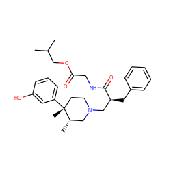 CC(C)COC(=O)CNC(=O)[C@@H](Cc1ccccc1)CN1CC[C@@](C)(c2cccc(O)c2)[C@@H](C)C1 ZINC000003782338