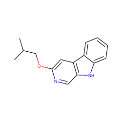 CC(C)COc1cc2c(cn1)[nH]c1ccccc12 ZINC000013728526