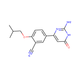 CC(C)COc1ccc(-c2cc(=O)[nH]c(N)n2)cc1C#N ZINC000095561459