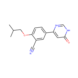 CC(C)COc1ccc(-c2cc(=O)[nH]cn2)cc1C#N ZINC000095583313