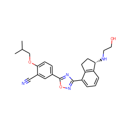 CC(C)COc1ccc(-c2nc(-c3cccc4c3CC[C@@H]4NCCO)no2)cc1C#N ZINC000117395886