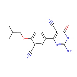 CC(C)COc1ccc(-c2nc(N)[nH]c(=O)c2C#N)cc1C#N ZINC000103254728