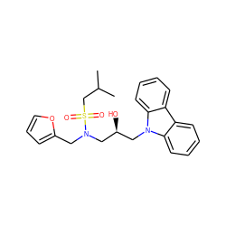 CC(C)CS(=O)(=O)N(Cc1ccco1)C[C@@H](O)Cn1c2ccccc2c2ccccc21 ZINC000148520711