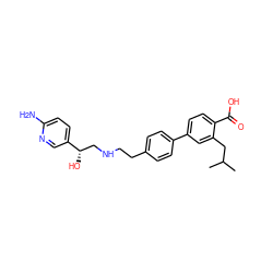 CC(C)Cc1cc(-c2ccc(CCNC[C@H](O)c3ccc(N)nc3)cc2)ccc1C(=O)O ZINC000045498386