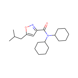 CC(C)Cc1cc(C(=O)N(C2CCCCC2)C2CCCCC2)no1 ZINC000073417807