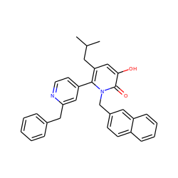 CC(C)Cc1cc(O)c(=O)n(Cc2ccc3ccccc3c2)c1-c1ccnc(Cc2ccccc2)c1 ZINC000049052369