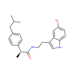 CC(C)Cc1ccc([C@H](C)C(=O)NCCc2c[nH]c3ccc(O)cc23)cc1 ZINC000299823759