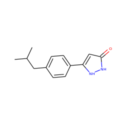 CC(C)Cc1ccc(-c2cc(=O)[nH][nH]2)cc1 ZINC000000036301