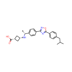 CC(C)Cc1ccc(-c2nc(-c3ccc([C@@H](C)N[C@H]4C[C@@H](C(=O)O)C4)cc3)no2)cc1 ZINC000605699226