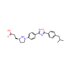 CC(C)Cc1ccc(-c2nc(-c3ccc([C@@H]4CC[C@@H](CCC(=O)O)N4)cc3)no2)cc1 ZINC000036178470