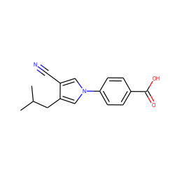 CC(C)Cc1cn(-c2ccc(C(=O)O)cc2)cc1C#N ZINC000200831621