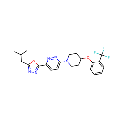 CC(C)Cc1nnc(-c2ccc(N3CCC(Oc4ccccc4C(F)(F)F)CC3)nn2)o1 ZINC000045352604