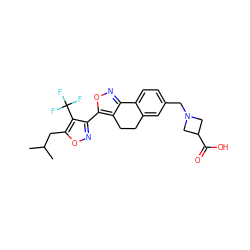 CC(C)Cc1onc(-c2onc3c2CCc2cc(CN4CC(C(=O)O)C4)ccc2-3)c1C(F)(F)F ZINC000068267266