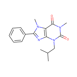 CC(C)Cn1c(=O)n(C)c(=O)c2c1nc(-c1ccccc1)n2C ZINC000013776389