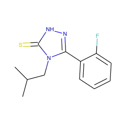 CC(C)Cn1c(-c2ccccc2F)n[nH]c1=S ZINC000002485048