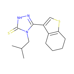 CC(C)Cn1c(-c2csc3c2CCCC3)n[nH]c1=S ZINC000006493094