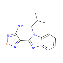 CC(C)Cn1c(-c2nonc2N)nc2ccccc21 ZINC000005481799