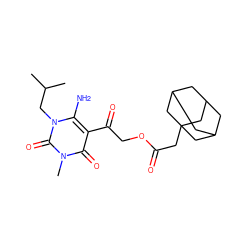 CC(C)Cn1c(N)c(C(=O)COC(=O)CC23CC4CC(CC(C4)C2)C3)c(=O)n(C)c1=O ZINC000006159754