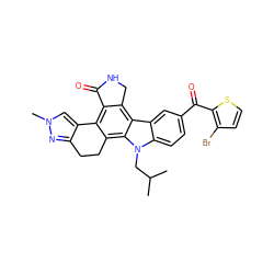 CC(C)Cn1c2ccc(C(=O)c3sccc3Br)cc2c2c3c(c4c(c21)CCc1nn(C)cc1-4)C(=O)NC3 ZINC000029125872