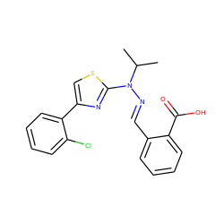 CC(C)N(/N=C/c1ccccc1C(=O)O)c1nc(-c2ccccc2Cl)cs1 ZINC001772597101