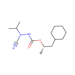 CC(C)N(C#N)NC(=O)O[C@@H](C)CC1CCCCC1 ZINC000028474460