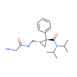CC(C)N(C(=O)[C@@]1(c2ccccc2)C[C@@H]1CNC(=O)CN)C(C)C ZINC000029127884