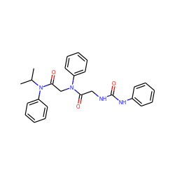 CC(C)N(C(=O)CN(C(=O)CNC(=O)Nc1ccccc1)c1ccccc1)c1ccccc1 ZINC000027558548