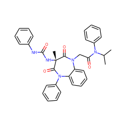 CC(C)N(C(=O)CN1C(=O)[C@@](C)(NC(=O)Nc2ccccc2)C(=O)N(c2ccccc2)c2ccccc21)c1ccccc1 ZINC000026825706