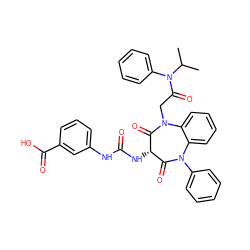 CC(C)N(C(=O)CN1C(=O)[C@@H](NC(=O)Nc2cccc(C(=O)O)c2)C(=O)N(c2ccccc2)c2ccccc21)c1ccccc1 ZINC000003929034