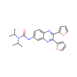 CC(C)N(C(=O)Nc1ccc2nc(-c3ccco3)c(-c3ccco3)nc2c1)C(C)C ZINC000033636836