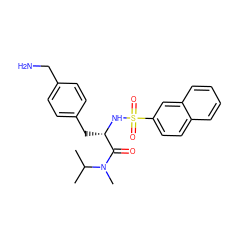 CC(C)N(C)C(=O)[C@H](Cc1ccc(CN)cc1)NS(=O)(=O)c1ccc2ccccc2c1 ZINC000027849714