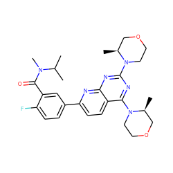 CC(C)N(C)C(=O)c1cc(-c2ccc3c(N4CCOC[C@@H]4C)nc(N4CCOC[C@@H]4C)nc3n2)ccc1F ZINC000143143879