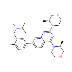 CC(C)N(C)Cc1cc(-c2ccc3c(N4CCOC[C@@H]4C)nc(N4CCOC[C@@H]4C)nc3n2)ccc1F ZINC000139423784