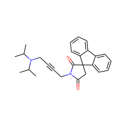 CC(C)N(CC#CCN1C(=O)CC2(C1=O)c1ccccc1-c1ccccc12)C(C)C ZINC000028107893