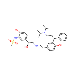 CC(C)N(CC[C@H](c1ccccc1)c1cc(CCNC[C@H](O)c2ccc(O)c(NS(C)(=O)=O)c2)ccc1O)C(C)C ZINC000071317567