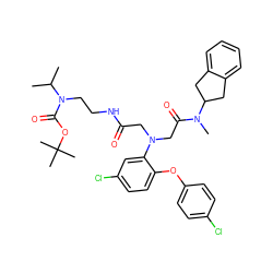 CC(C)N(CCNC(=O)CN(CC(=O)N(C)C1Cc2ccccc2C1)c1cc(Cl)ccc1Oc1ccc(Cl)cc1)C(=O)OC(C)(C)C ZINC000473090223