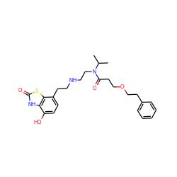 CC(C)N(CCNCCc1ccc(O)c2[nH]c(=O)sc12)C(=O)CCOCCc1ccccc1 ZINC000072109375