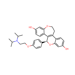 CC(C)N(CCOc1ccc([C@@H]2Oc3cc(O)ccc3C3=C2c2ccc(O)cc2OCC3)cc1)C(C)C ZINC000049053527